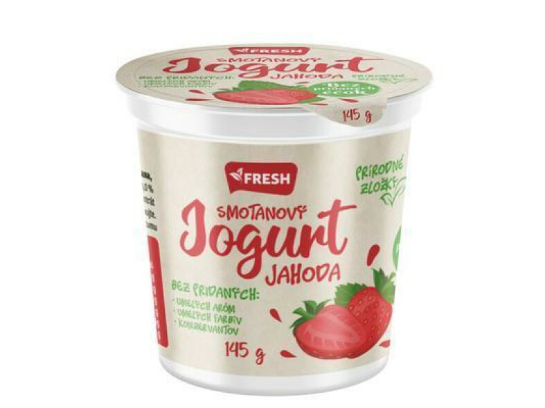 JOGURT SMOTANOVÝ JAHODA 145g FRESH