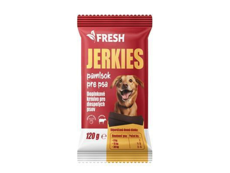 POCHÚŤKA PES HOVÄDZÍ JERKIES 120g FRESH