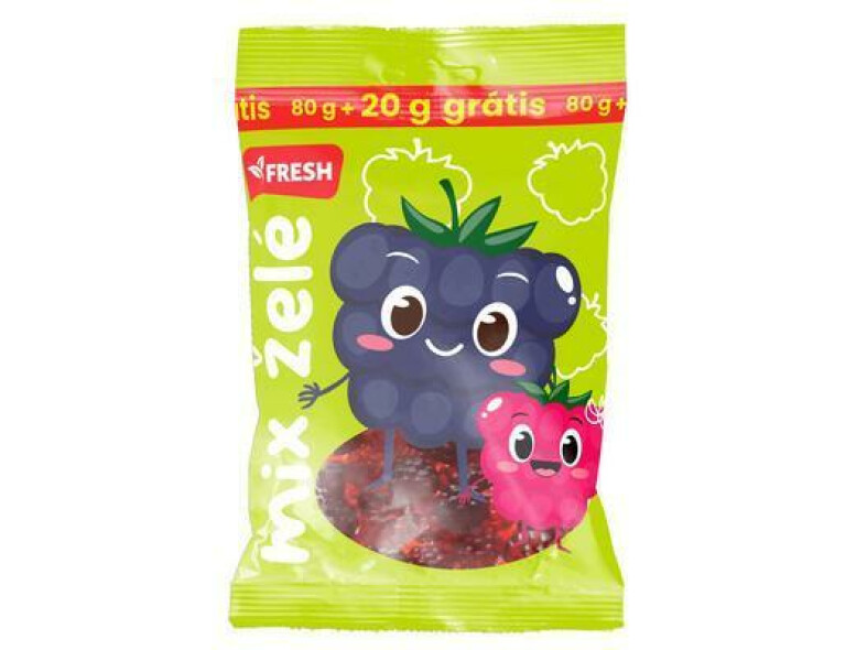 CUKRÍKY ŽELÉ MIX 80+20g GRÁTIS FRESH