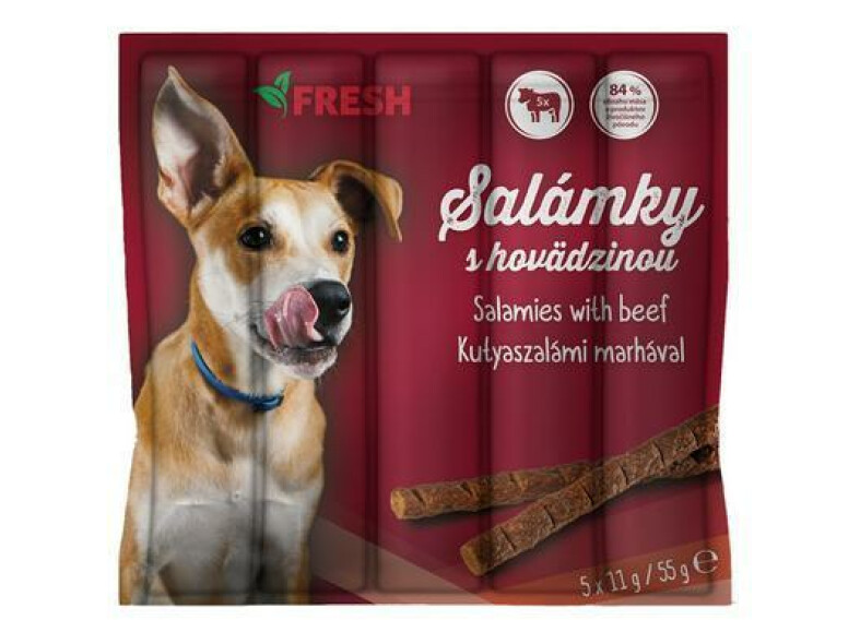 SALÁMKY PRE PSOV HOVÄDZIE 55g FRESH