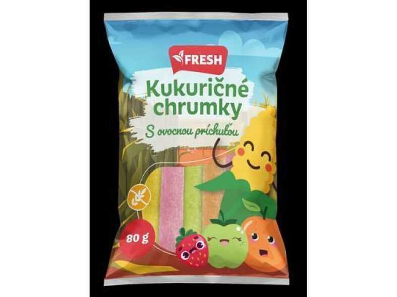CHRUMKY KUKURIČNÉ S OVOCNOU PRÍCHUŤOU 80g FRESH
