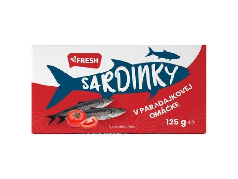 SARDINKY V PARADAJKOVEJ OMÁČKE 125g / PP 82g FRESH