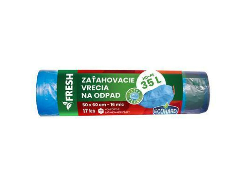 VRECIA NA ODPAD 35l 17ks HDPE 15mi 50x60cm ZAŤAHOVACIE FRESH ECOHARD