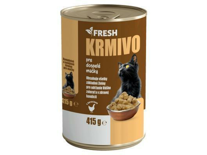 KONZERVA MAČKA KURACIE KÚSKY 415g FRESH