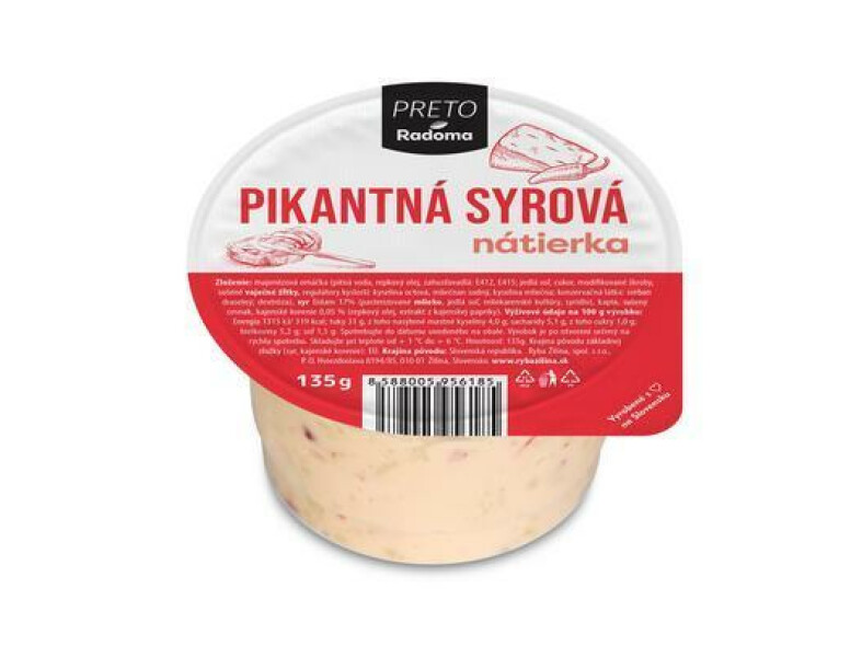 NÁTIERKA PIKANTNÁ SYROVÁ 135g PRETO
