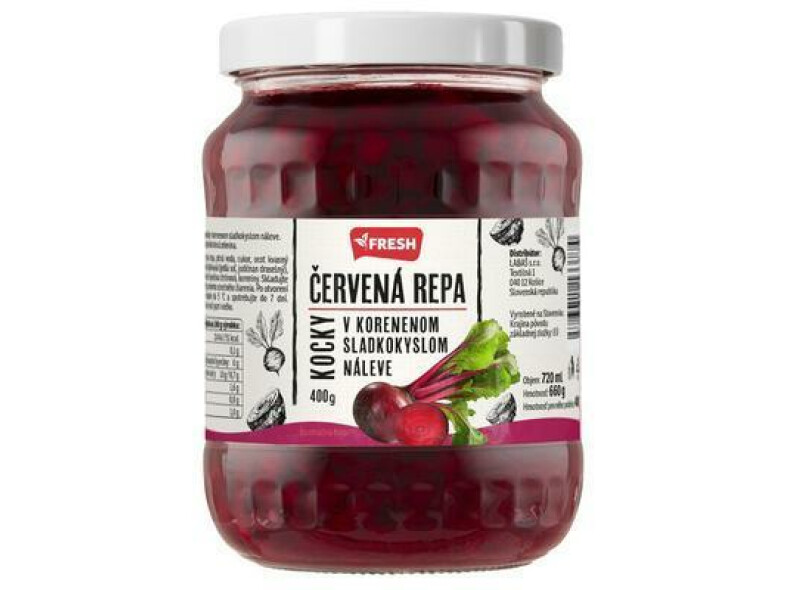 CVIKLA ČERVENÁ REPA KOCKY 720ml 660g/ PP 400g FRESH