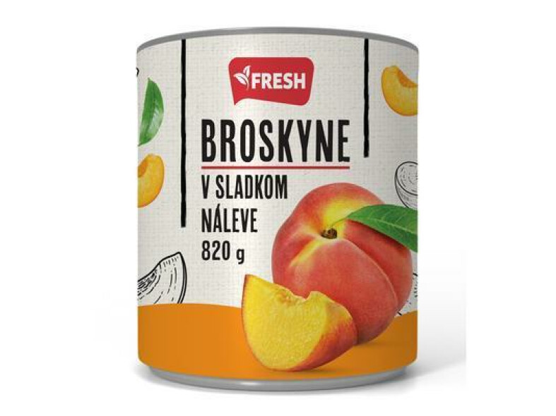 KOMPÓT BROSKYNE FRESH LÚPANÉ POLENÉ 820g / PP 470g
