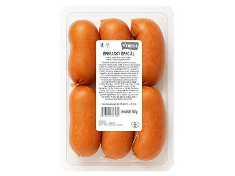 ŠPEKAČKY OA 540g FRESH