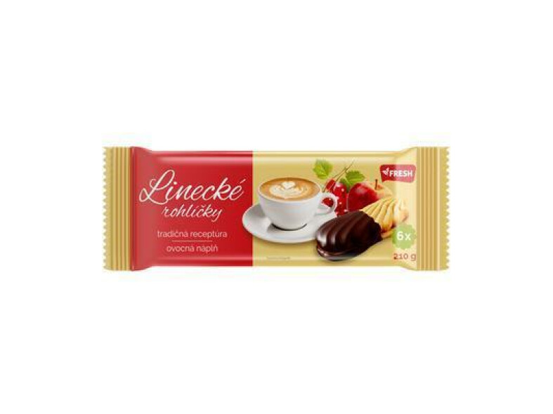 PEČIVO LINECKÉ ROHLÍČKY POLOMÁČANÉ S OVOCNOU NÁPLŇOU 210g FRESH