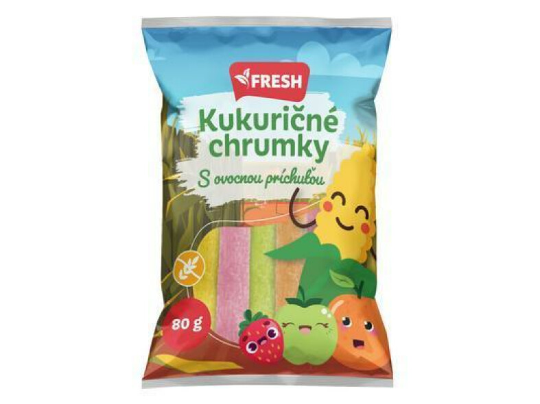 CHRUMKY KUKURIČNÉ S OVOCNOU PRÍCHUŤOU 80g FRESH
