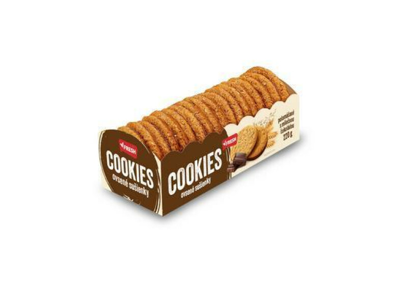 SUŠIENKY OVSENÉ COOKIES POLOMÁČANÉ V MLIEČNEJ POLEVE 220g FRESH