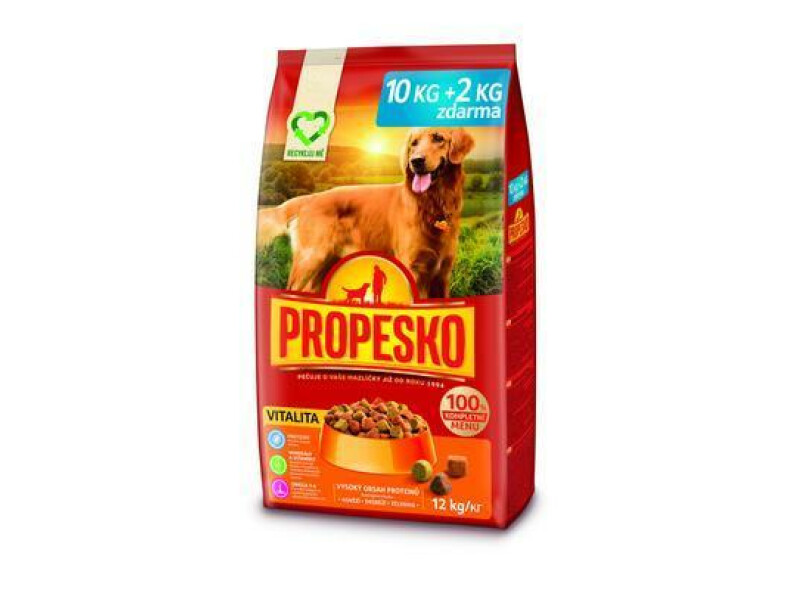 GRANULE PES PROPESKO VITALITY HOVÄDZIE-HYDINA-ZELENINA 10kg +2kg GRÁTIS