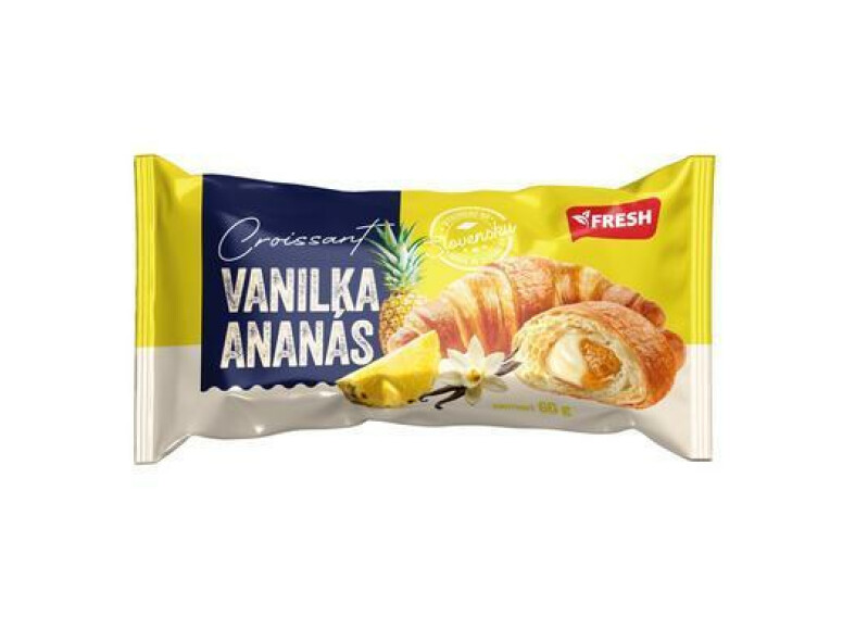 CROISSANT S VANILKOVO-ANANÁSOVOU NÁPLŇOU 60g FRESH