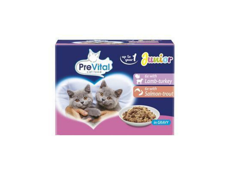 KAPSIČKA MAČKA JAHŇA-MORKA,LOSOS-PSTRUH JUNIOR 12x100g PREVITAL