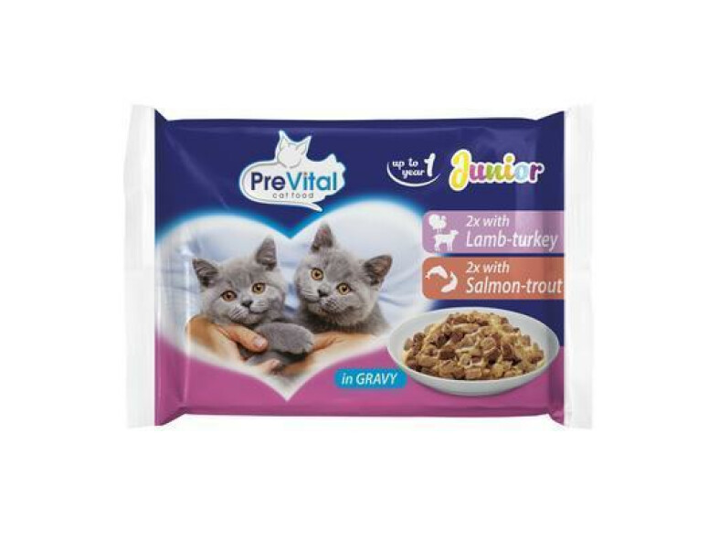 +++ KAPSIČKA MAČKA JAHŇA-MORKA,LOSOS-PSTRUH JUNIOR 4x100g PREVITAL