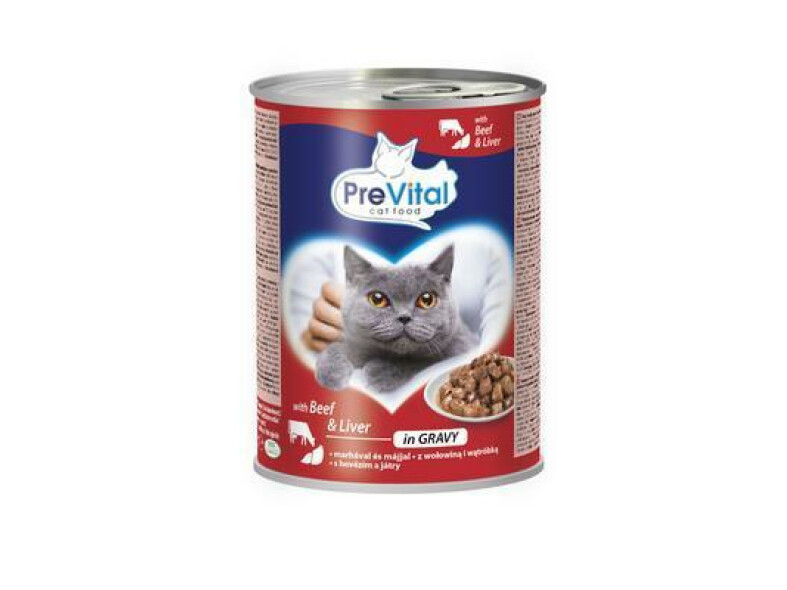 KONZERVA MAČKA HOVÄDZIE-PEČEŇ KÚSKY 415g PREVITAL
