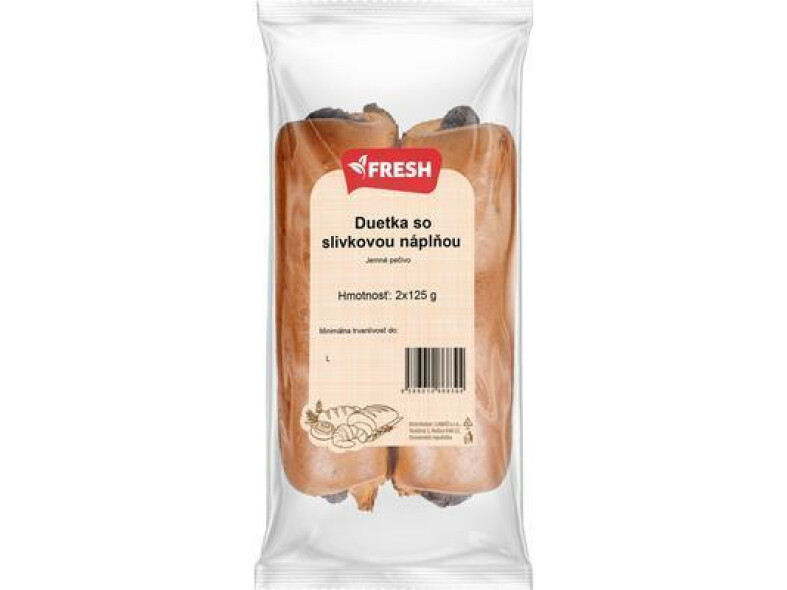 DUETKA SO SLIVKOVOU NÁPLŇOU 2x125g FRESH