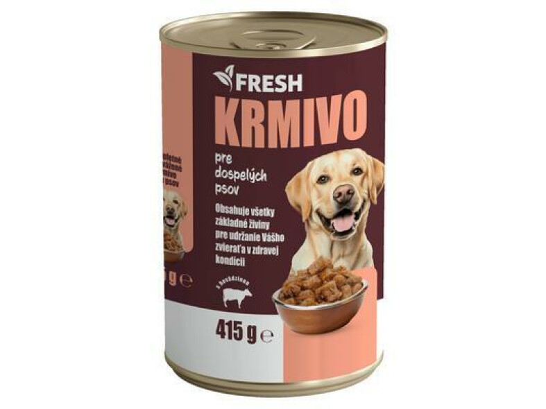 KONZERVA PES HOVÄDZIE KÚSKY 415g FRESH