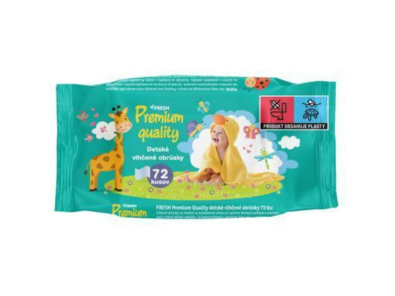 UTIERKY VLHČENÉ DETSKÉ PREMIUM QUALITY 72ks FRESH