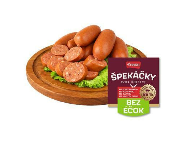 ŠPEKAČKY BEZ E 330g OA FRESH 88% PODIEL MÄSA